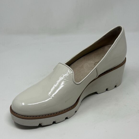 Vionic Jacey Women Vionic Willa Wedge Shoes Womens 9 Ivory Cream Patent Leather Slip On Casual
